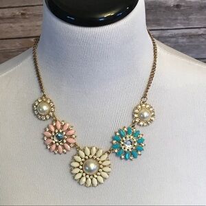 Multi-colored bib statement necklace